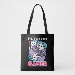 Cat Gamer Design - Purer On Gamer Joystick Art Tasche