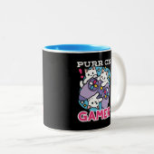 Cat Gamer Design - Purer On Gamer Joystick Art Zweifarbige Tasse (VorderseiteRechts)