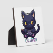 Cat Gamer Fotoplatte (Vorderseite)