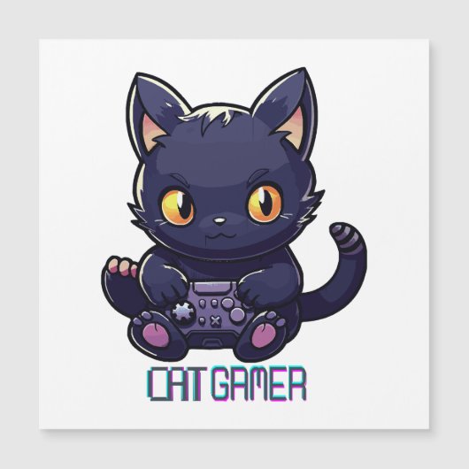 Cat Gamer Magnetkarte (Vorderseite)
