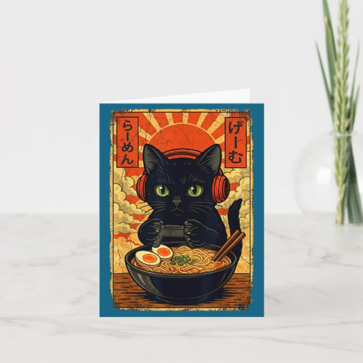 Cat Gamer Men Anime Kawaii Funny Gaming Headset Ca Karte (Vorderseite)