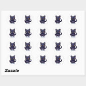 Cat Gamer Runder Aufkleber (Blatt)