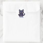 Cat Gamer Runder Aufkleber (Tasche)