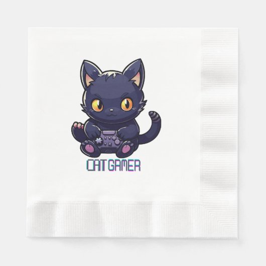 Cat Gamer Serviette (Vorderseite)