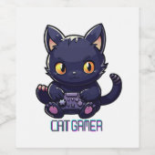 Cat Gamer Weinetikett (Einzelnes Label)