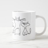 Cat Gang Line Art Cartoon Illustration Jumbo-Tasse (Rechts)