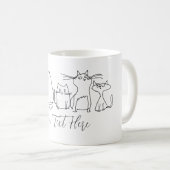 Cat Gang Line Art Cartoon Illustration Kaffeetasse (VorderseiteRechts)