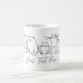 Cat Gang Line Art Cartoon Illustration Kaffeetasse (Mittel)