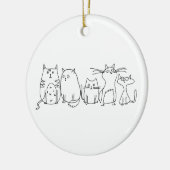 Cat Gang Line Art Cartoon Illustration Keramik Ornament (Links)