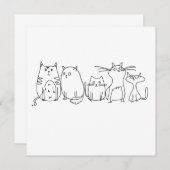 Cat Gang Line Art Cartoon Illustration Save The Date (Vorne/Hinten)