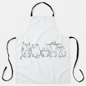 Cat Gang Line Art Cartoon Illustration Schürze (Vorderseite)