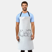 Cat Gang Line Art Cartoon Illustration Schürze (Getragen)