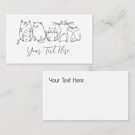 Cat Gang Line Art Cartoon Illustration Visitenkarte