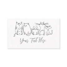 Cat Gang Line Art Cartoon Illustration