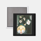 Cat Gang Meme Funny Chaotic Cats Unhinged Feline H Magnet (Vorderseite/Rückseite)