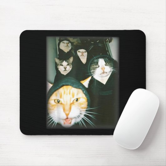 Cat Gang Meme Funny Chaotic Cats Unhinged Feline H Mousepad (Mit Mouse)