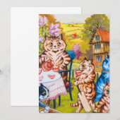 Cat Garden Party Einladung (Vorne/Hinten)