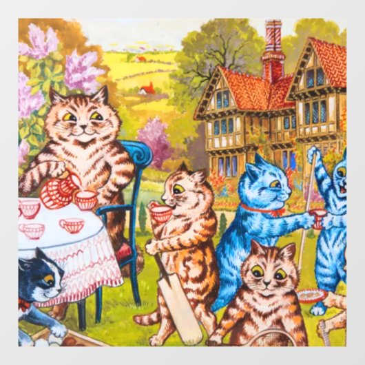 Cat Garden Party Fensteraufkleber (Blatt)