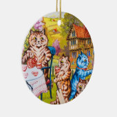 Cat Garden Party Keramik Ornament (Rechts)