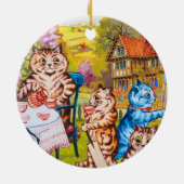 Cat Garden Party Keramik Ornament (Hinten)