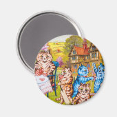 Cat Garden Party Magnet (Vorderseite/Rückseite)