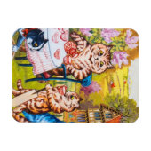 Cat Garden Party Magnet (Horizontal)