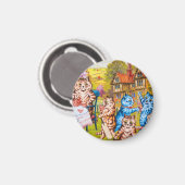 Cat Garden Party Magnet (Vorderseite/Rückseite)