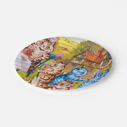 Cat Garden Party Pappteller (Schrägansicht)