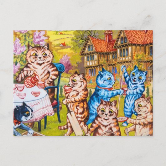 Cat Garden Party Postkarte (Vorderseite)