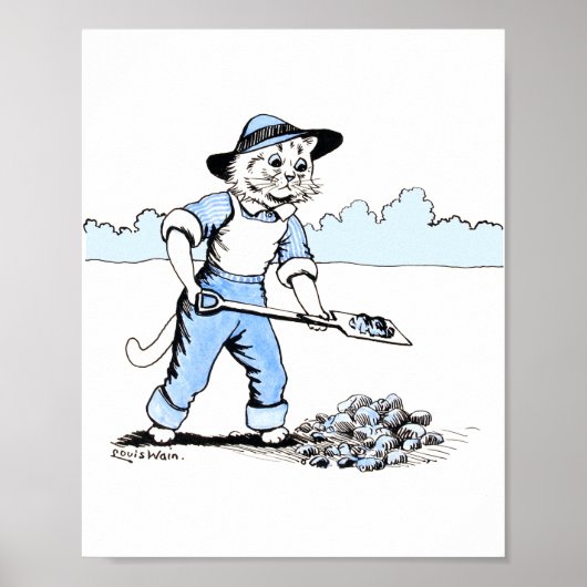 Cat Gardener, Louis Wain Poster (Vorne)