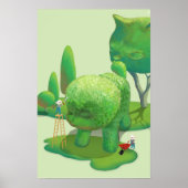 Cat Gardeners Green Topiary Animal Surreal Poster (Vorne)