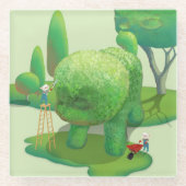 Cat Gardeners und Green Animal Bush Glasuntersetzer (Vorderseite)