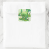 Cat Gardeners und Green Animal Bush Quadratischer Aufkleber (Tasche)