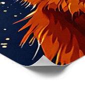 Cat Gazing bei einem Sternenkosmischen Nachthimmel Poster (Ecke)