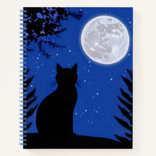 Cat Gazing im Full Moon Journal Notizblock