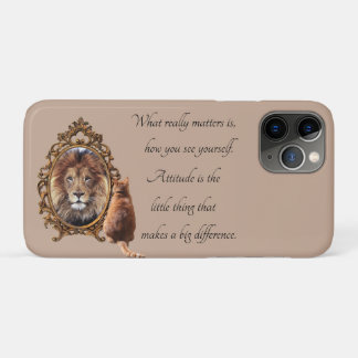Cat Gazing Mirror Lion Inspiration Text Vintag Case-Mate iPhone Hülle