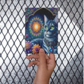 Cat Gazing Under a Starry Sky um Mitternacht Postkarte