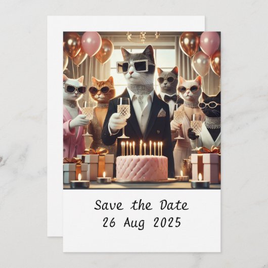 CAT-Geburtstagspartei Einladung (Vorne/Hinten)