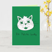 Cat Gefühl Lucky St. Patrick's Day Karte (Gelbe Blume)