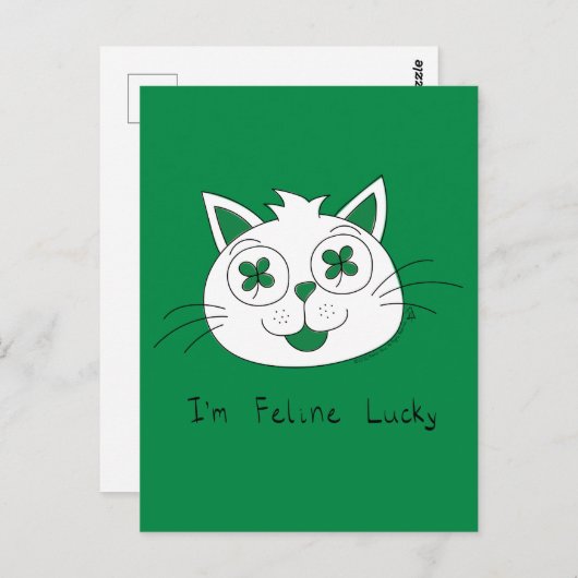 Cat Gefühl Lucky St. Patrick's Day Postkarte (Vorne/Hinten)