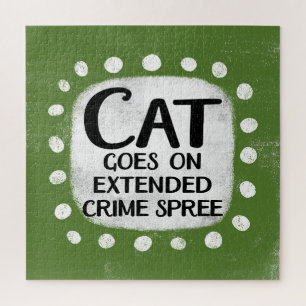 Cat geht über das Rätsel Jigsaw Puzzle