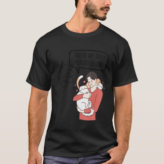Cat Gen Z Nihilism Existential Crisis Dank Meme T-Shirt (Vorderseite)