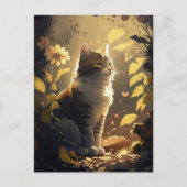Cat Genießen Sie den Sonnenschein im Garten der Bl Postkarte (Vorderseite)