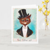Cat Gentleman, Louis Wain Karte (Gelbe Blume)