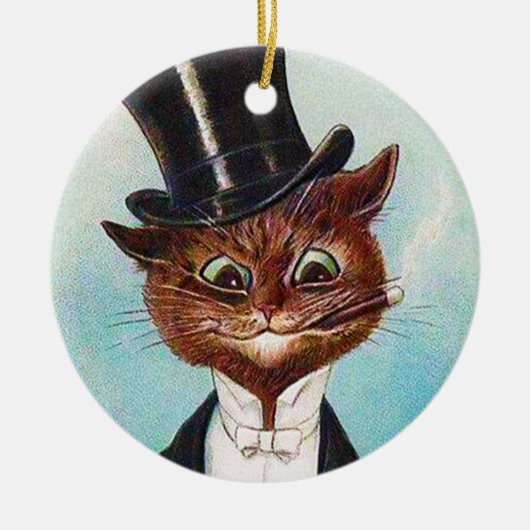 Cat Gentleman, Louis Wain Keramik Ornament (Vorne)