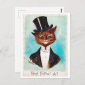 Cat Gentleman, Louis Wain Postkarte (Vorne/Hinten)
