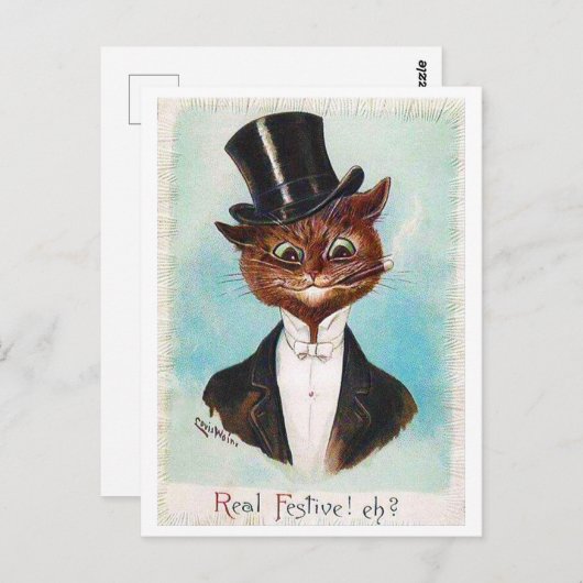 Cat Gentleman, Louis Wain Postkarte (Vorne/Hinten)