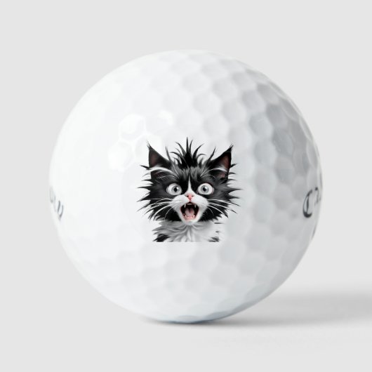Cat-Gesicht Zeichnend Grafik-Golf-Ball-Set von 3, Golfball (Vorderseite)
