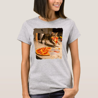 Cat gestohlen Pizza! T-Shirt