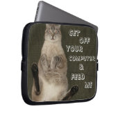 Cat "GET OFF COMPUTER & FÜTTRE ME" Notebook-Sieb Laptopschutzhülle (Vorne Rechts)